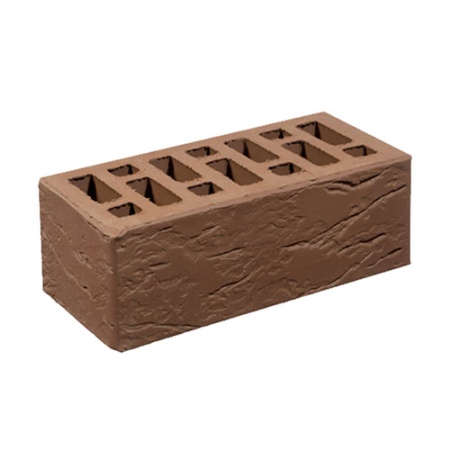 Кирпич лицевой Старый Оскол 1,4НФ коричневый рустик