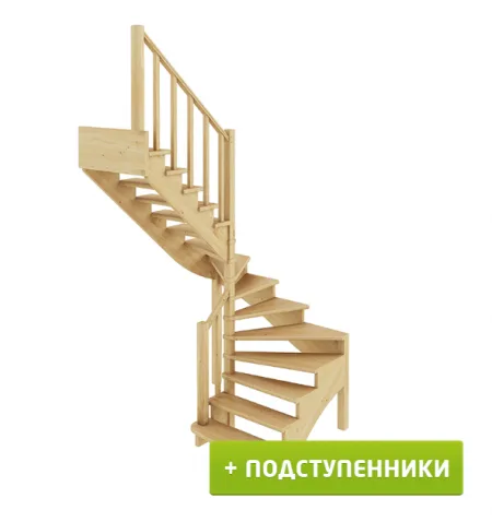 Лестница К-003м/4 с подступенками Л сосна