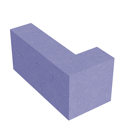 Сплитерный перегородочный Г-образный блок ССПГ 39 цветной