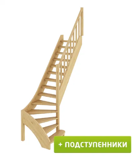 Лестница ЛС-07м/2 с подступенками П бук