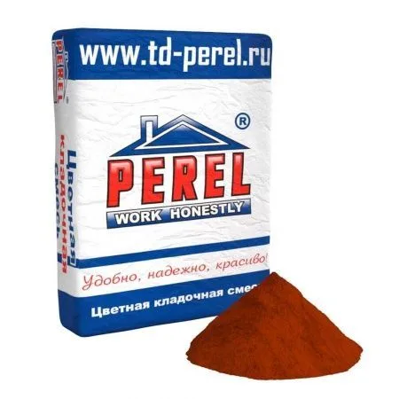 Смесь кладочная цветная Perel SL красный 0060 50 кг