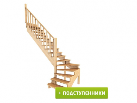 Лестница К-001м/5 с подступенками Л сосна