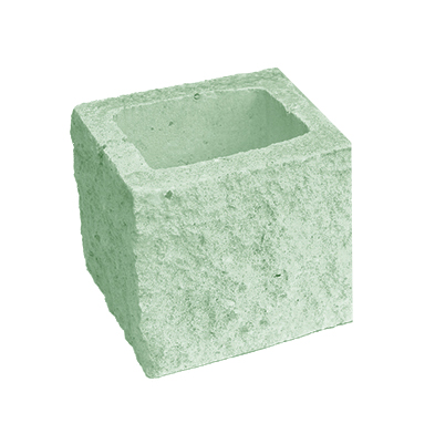 Сплитерный стеновой полублок рядовой ССБР 19 зеленый