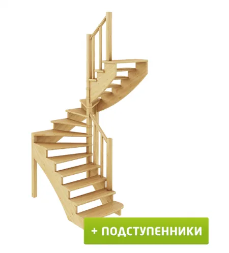 Лестница К-003м/1 с подступенками П дуб